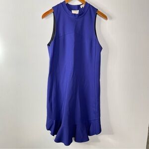 Rebecca Taylor Ruffle Bottom Shift Dress Keyhole Back Size 8